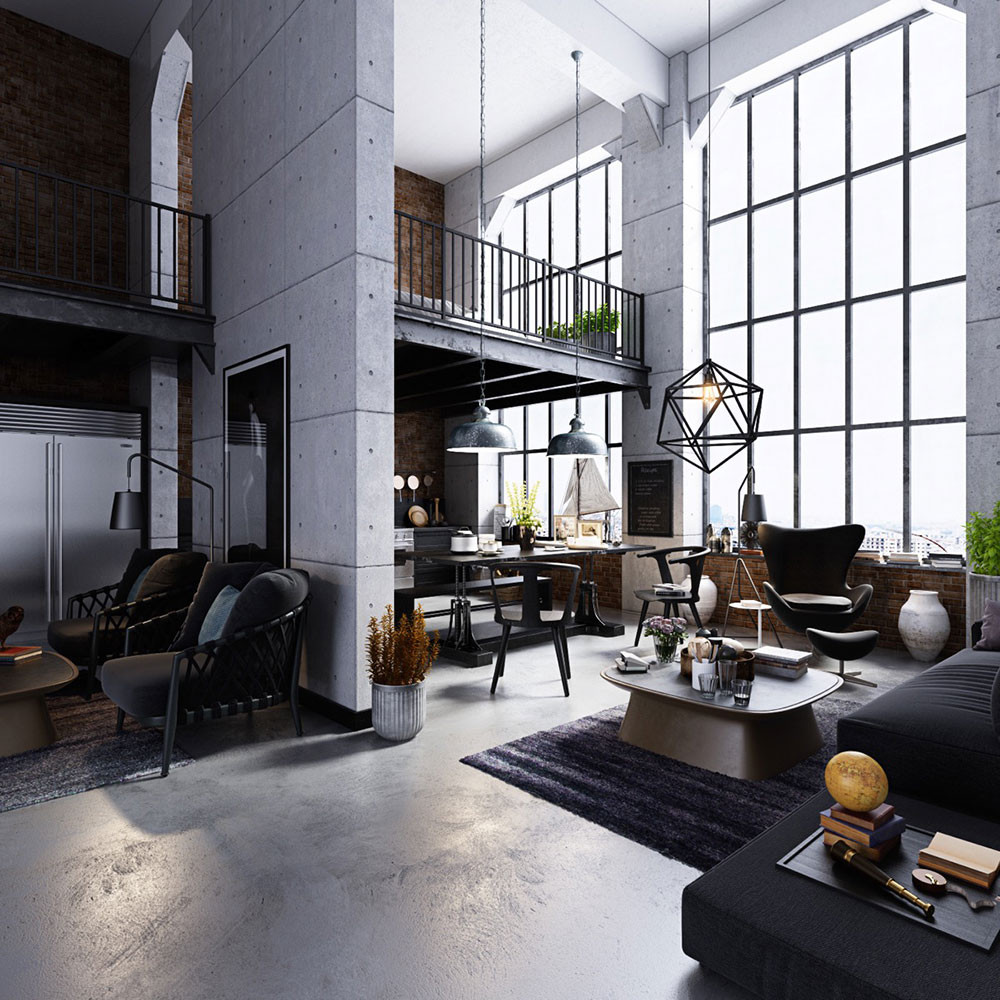 Modern Industrial Living Room
 Modern Industrial Interior Design Definition & Home Decor