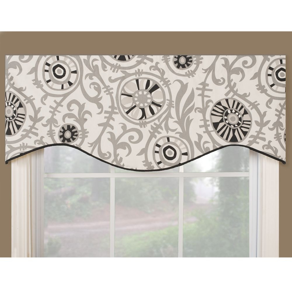 Modern Kitchen Curtains And Valances
 Soho Black Modern Window Valance Soul Kitchen