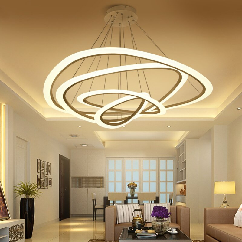 Modern Living Room Chandelier
 White Acrylic Modern LED Chandelier For Living Room