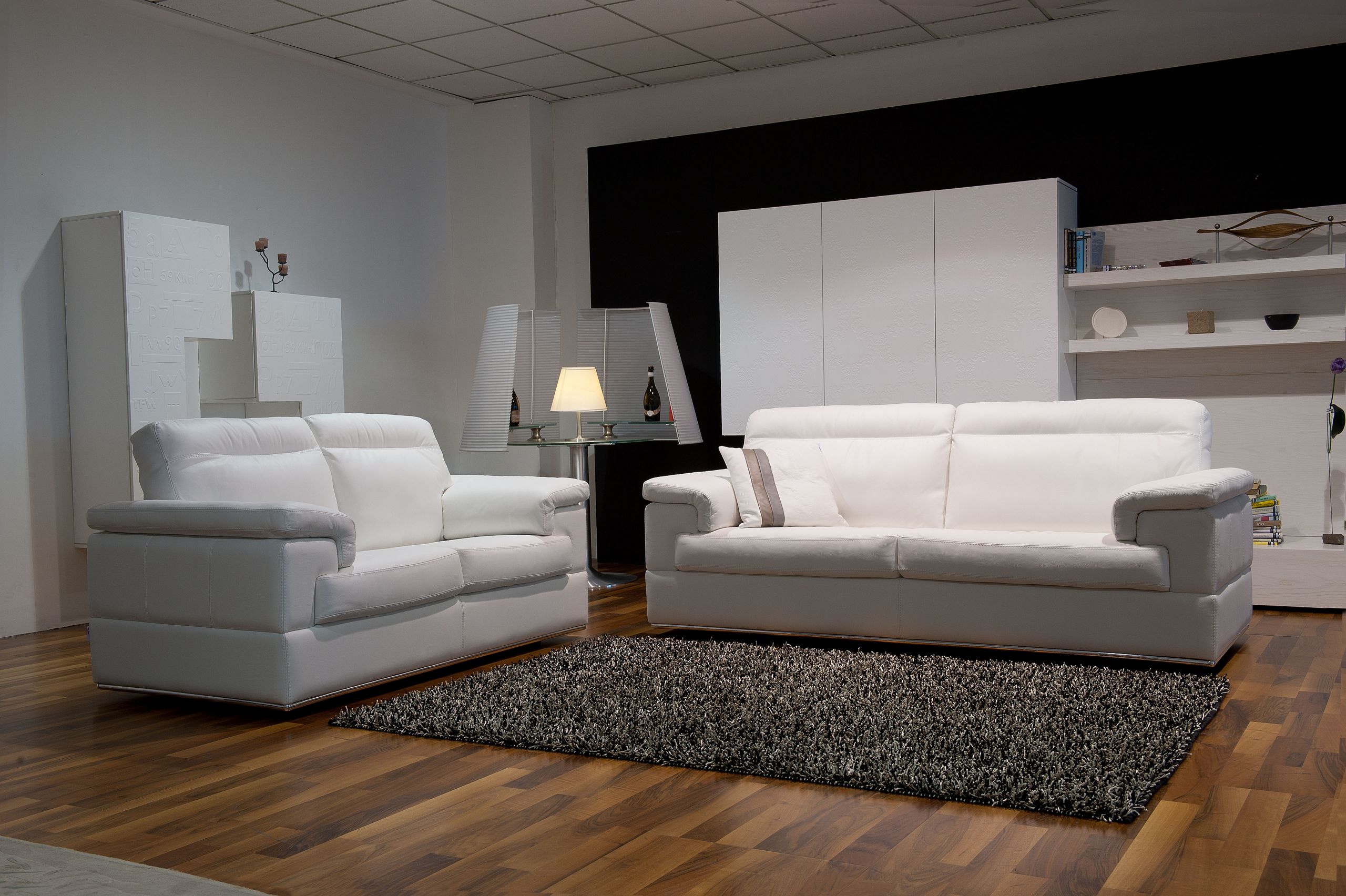 Modern Living Room Furniture Sets
 Contemporary Leather Sofa Set on Chrome Frame San Diego