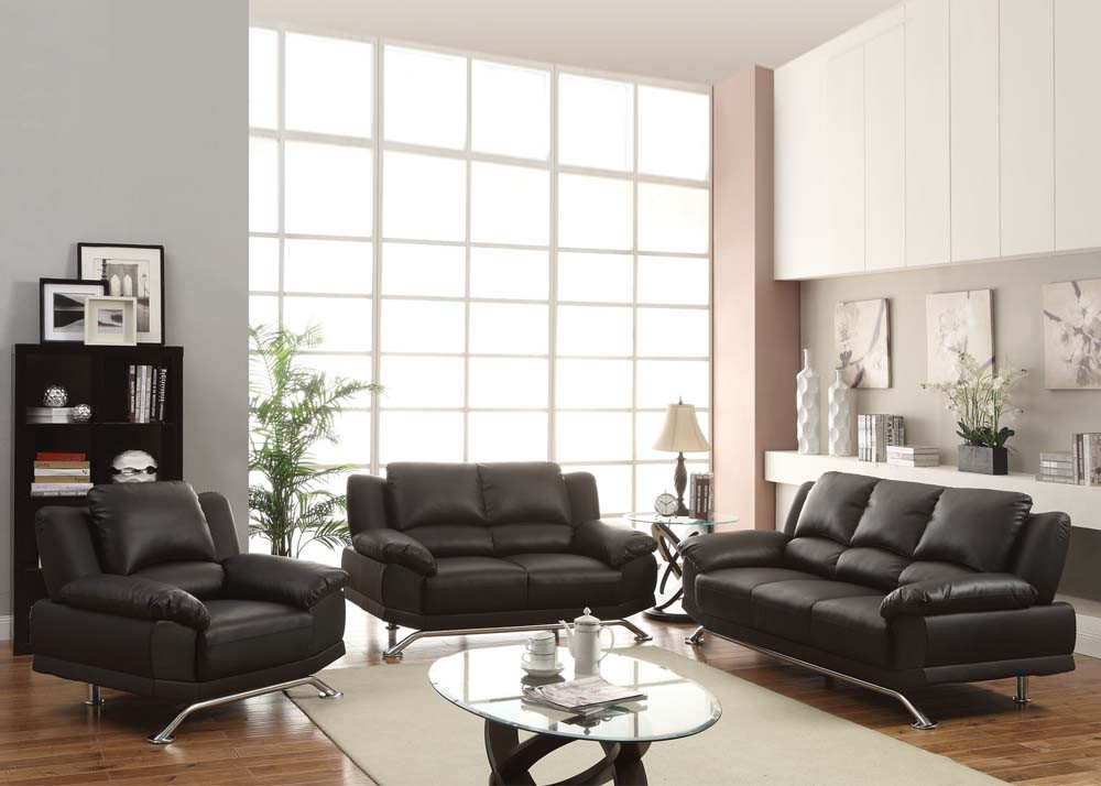Modern Living Room Furniture Sets
 Maigan Black Ultra Modern Contemporary Living Room