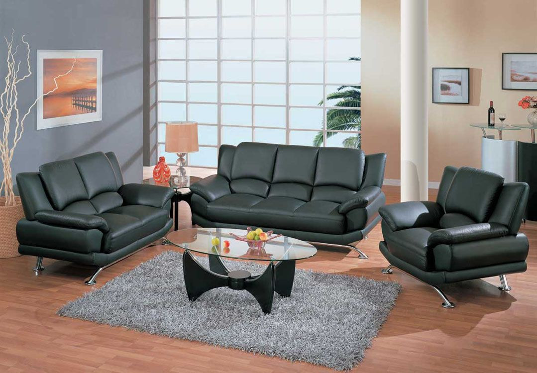 Modern Living Room Furniture Sets
 Contemporary Living Room Set in Black Red or Cappuccino