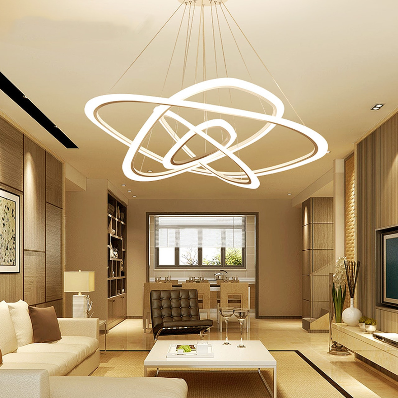 Modern Living Room Lighting Fixtures
 LED chandelier loft illumination nordic suspension