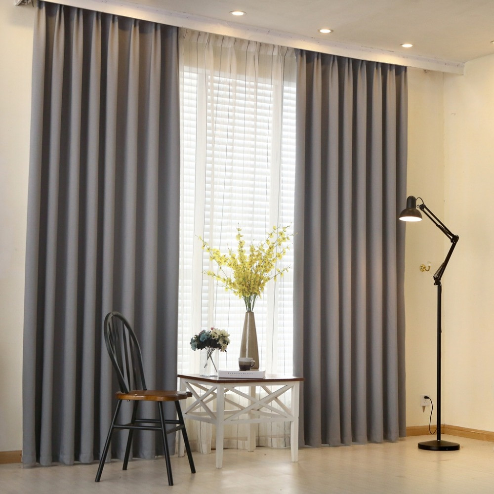 Modern Valances For Living Room
 NAPEARL Modern curtain plain solid color blackout full