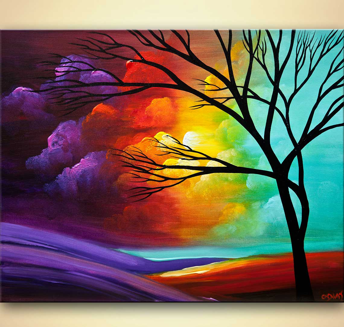 Modernist Landscape Paintings
 Painting for sale modern landscape tree painting 8028