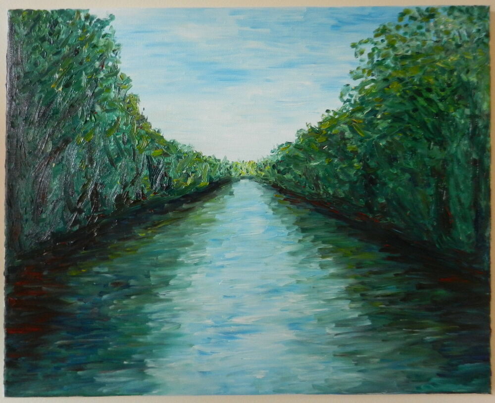 Modernist Landscape Paintings
 MODERN FINE ART ABSTRACT IMPRESSIONIST RIVER CANAL