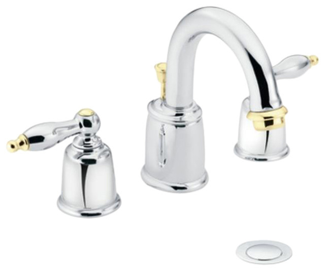 Moen Brass Bathroom Faucets
 Moen T4985CP Castleby Chrome Polished Brass Two Handle