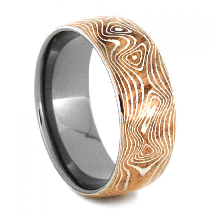 Mokume Gane Wedding Rings
 Copper And Silver Mokume Gane Ring With Titanium Mokume