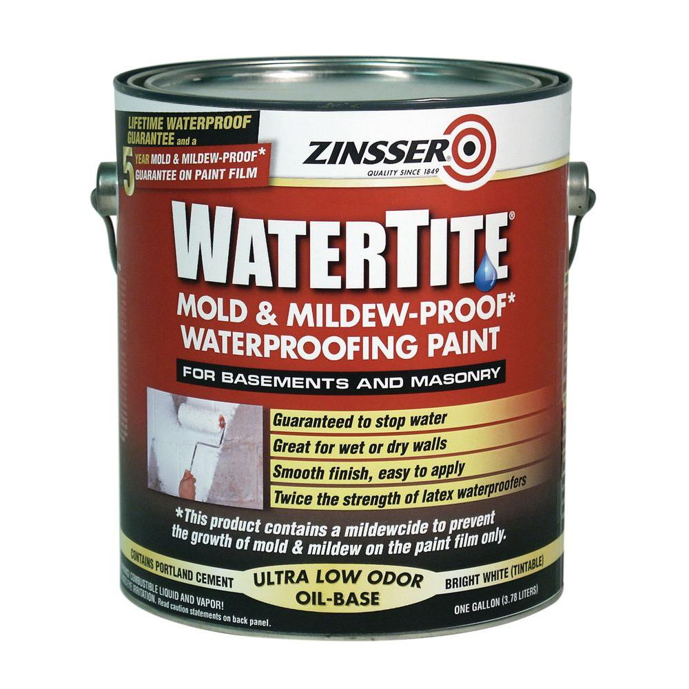 Mold Resistant Bathroom Paint
 Zinsser 1 gal WaterTite Mold and Mildew Proof White Oil