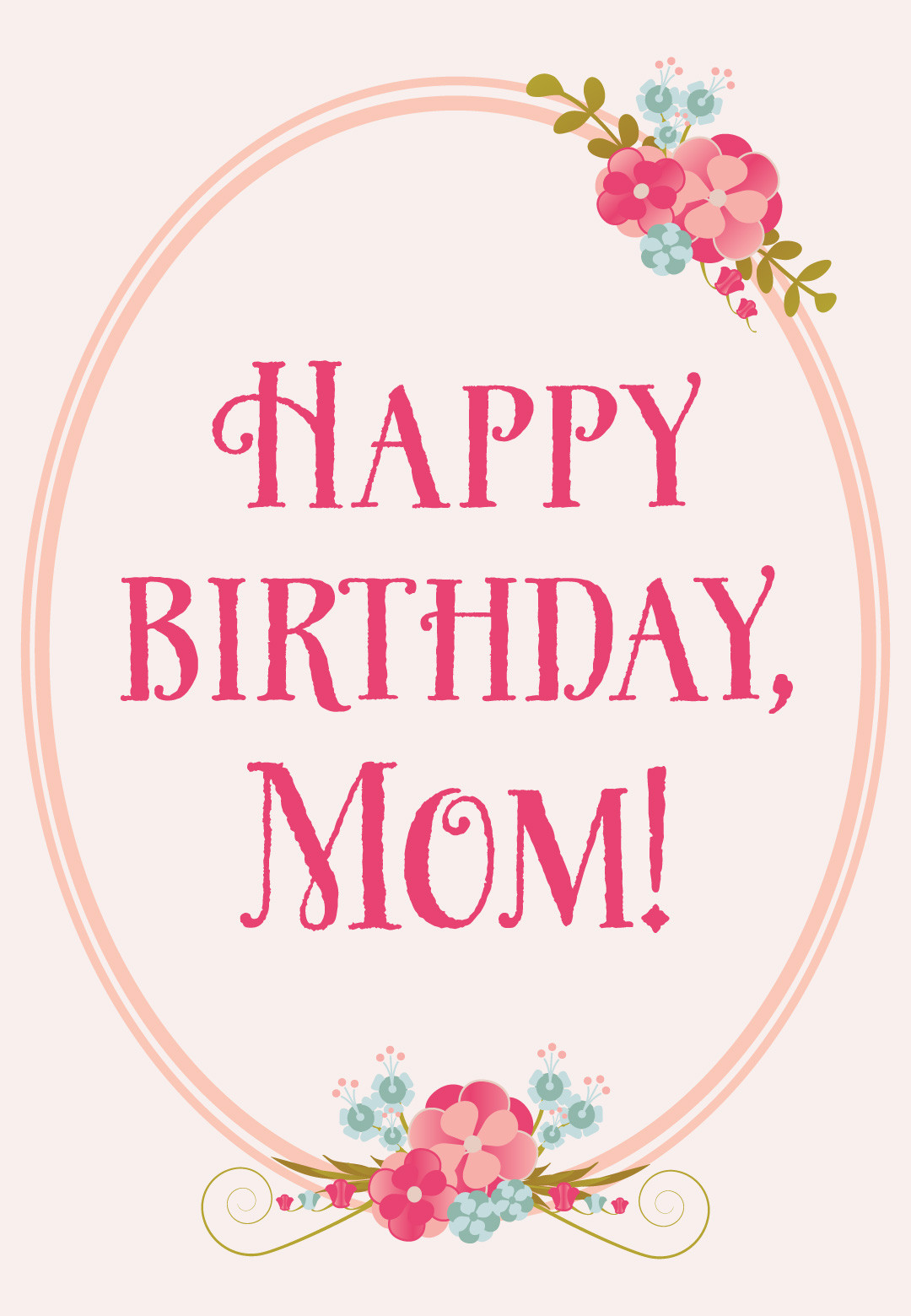 Mom Birthday Card
 Floral Birthday for Mom Free Birthday Card