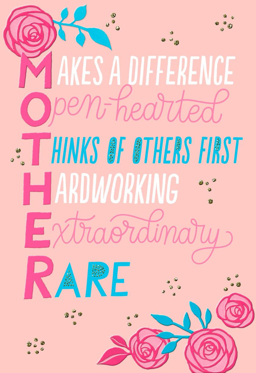 Mom Birthday Card
 M O T H E R Birthday Card for Mom Greeting Cards Hallmark
