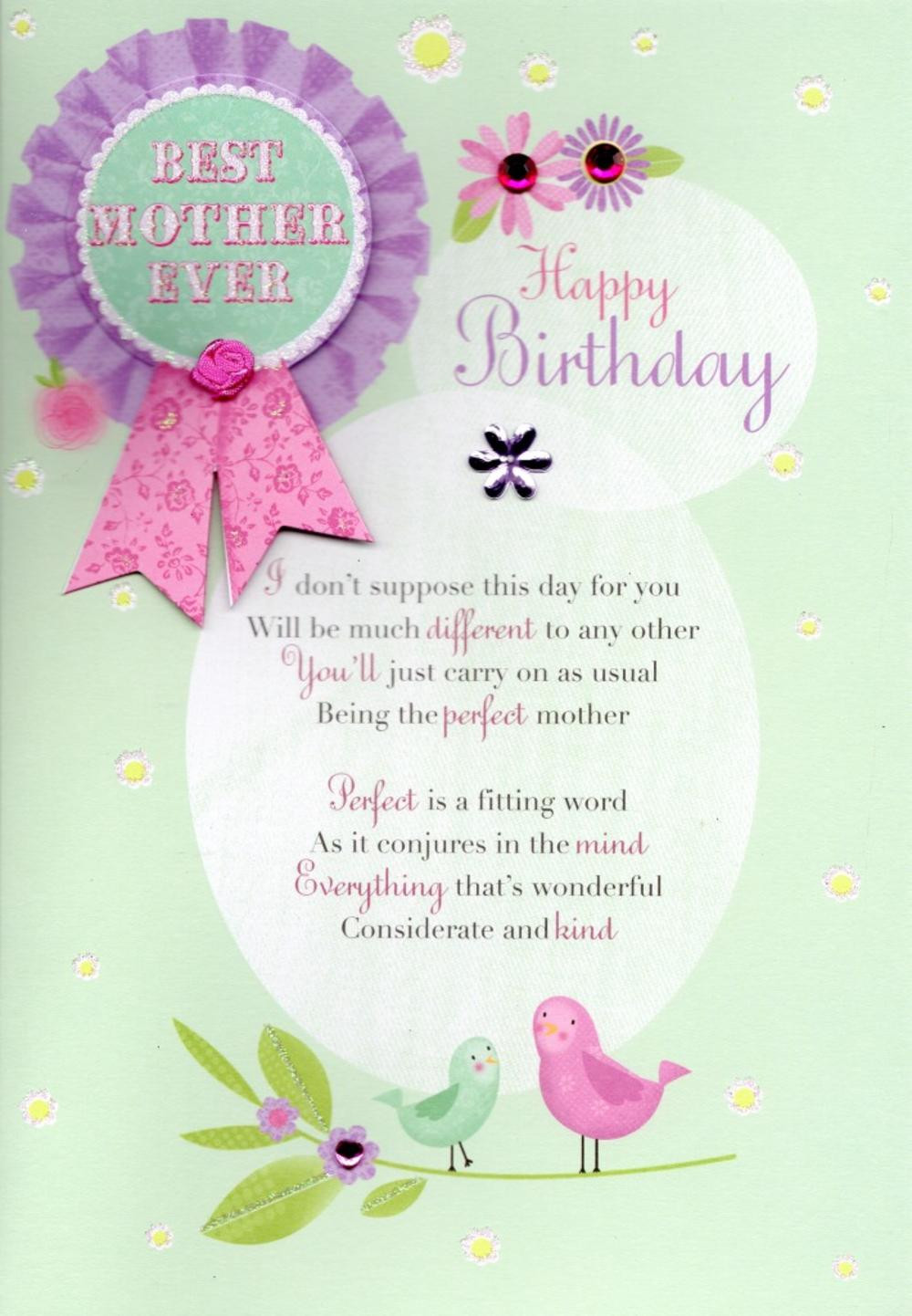 Mom Birthday Card
 Best Mother Ever Birthday Greeting Card