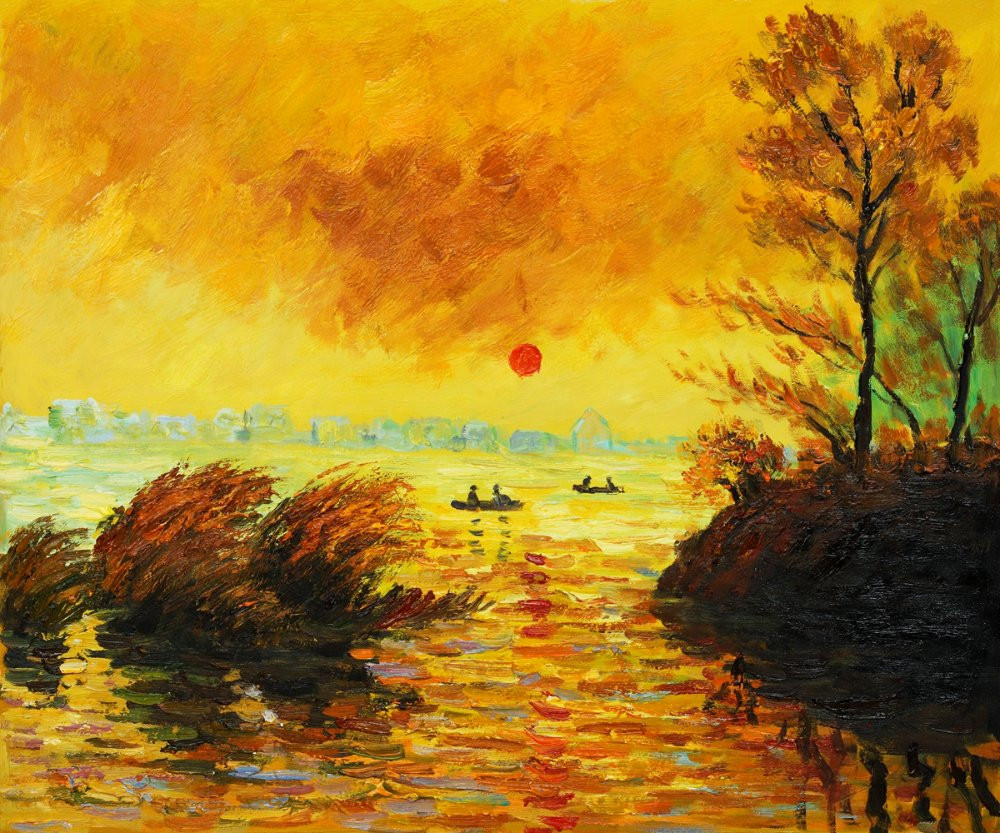 Monet Landscape Paintings
 Landscape Claude Monet Le Coucher Du Soleil La Seine