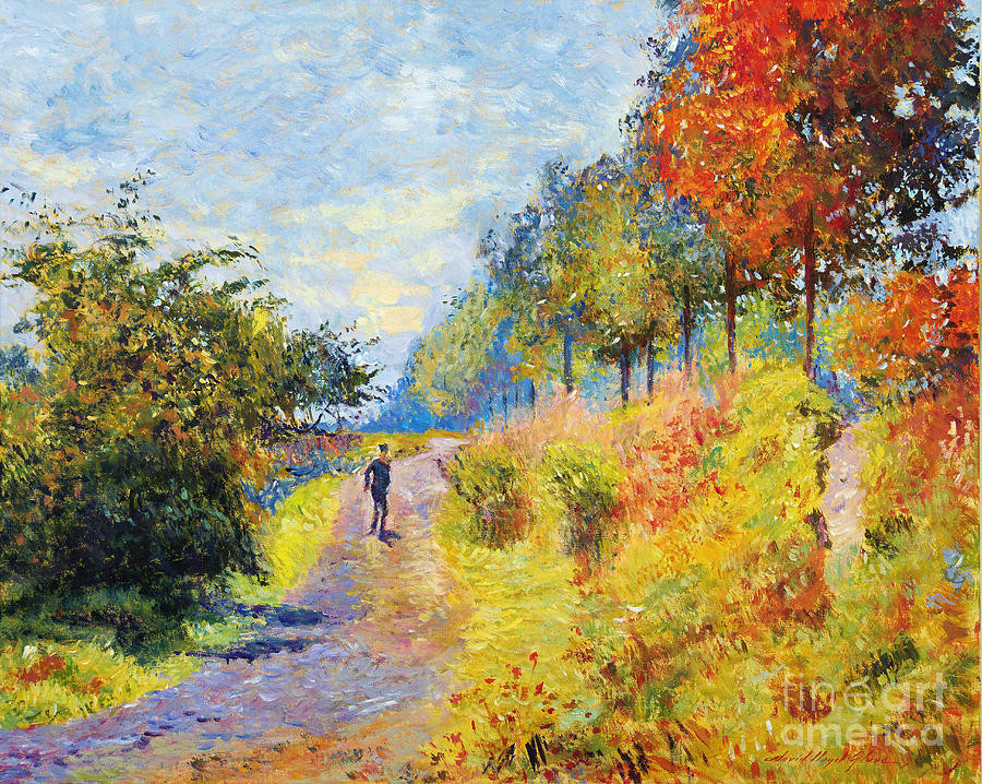 Monet Landscape Paintings
 Sheltered Path sur les traces de Monet Painting by David