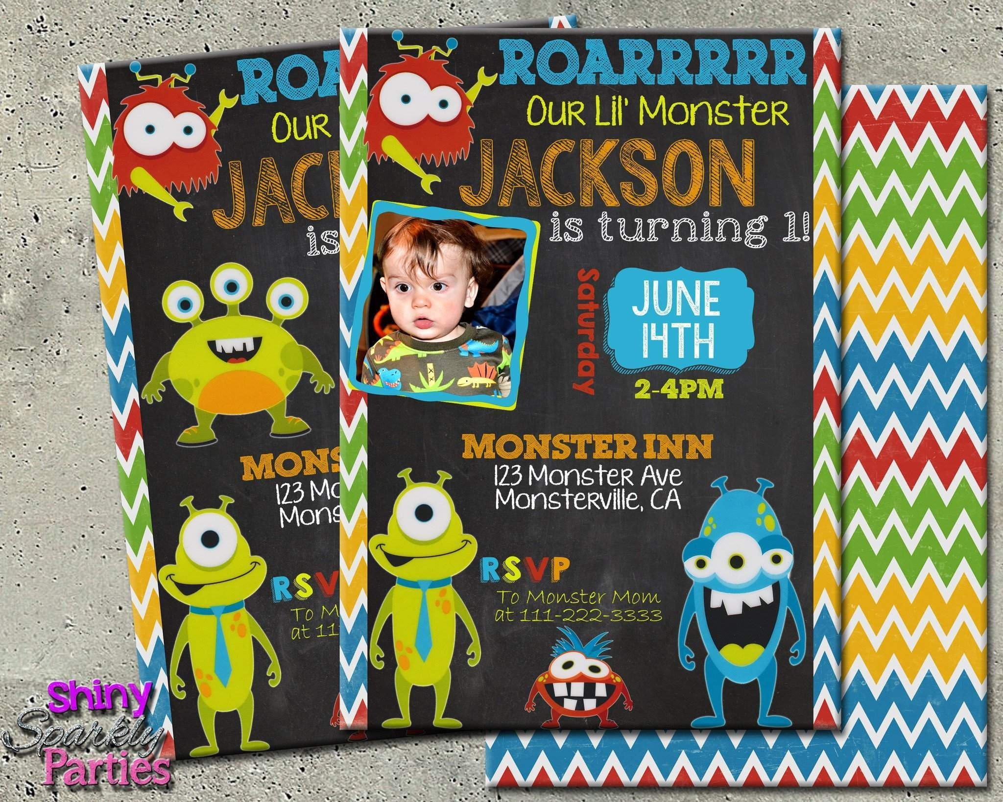 Monster Birthday Invitations
 Little Monster Birthday Invitation Forever Fab Boutique