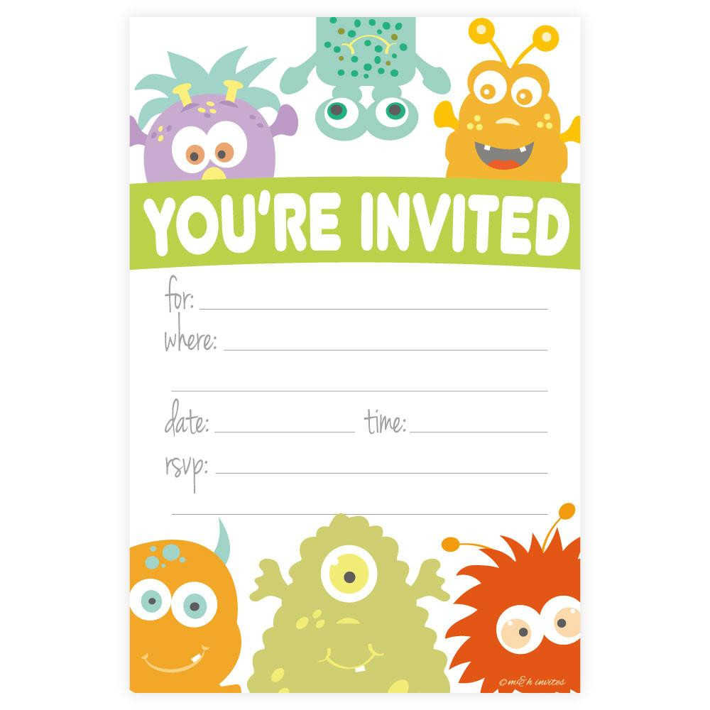 Monster Birthday Invitations
 Monster Theme Birthday Invitations