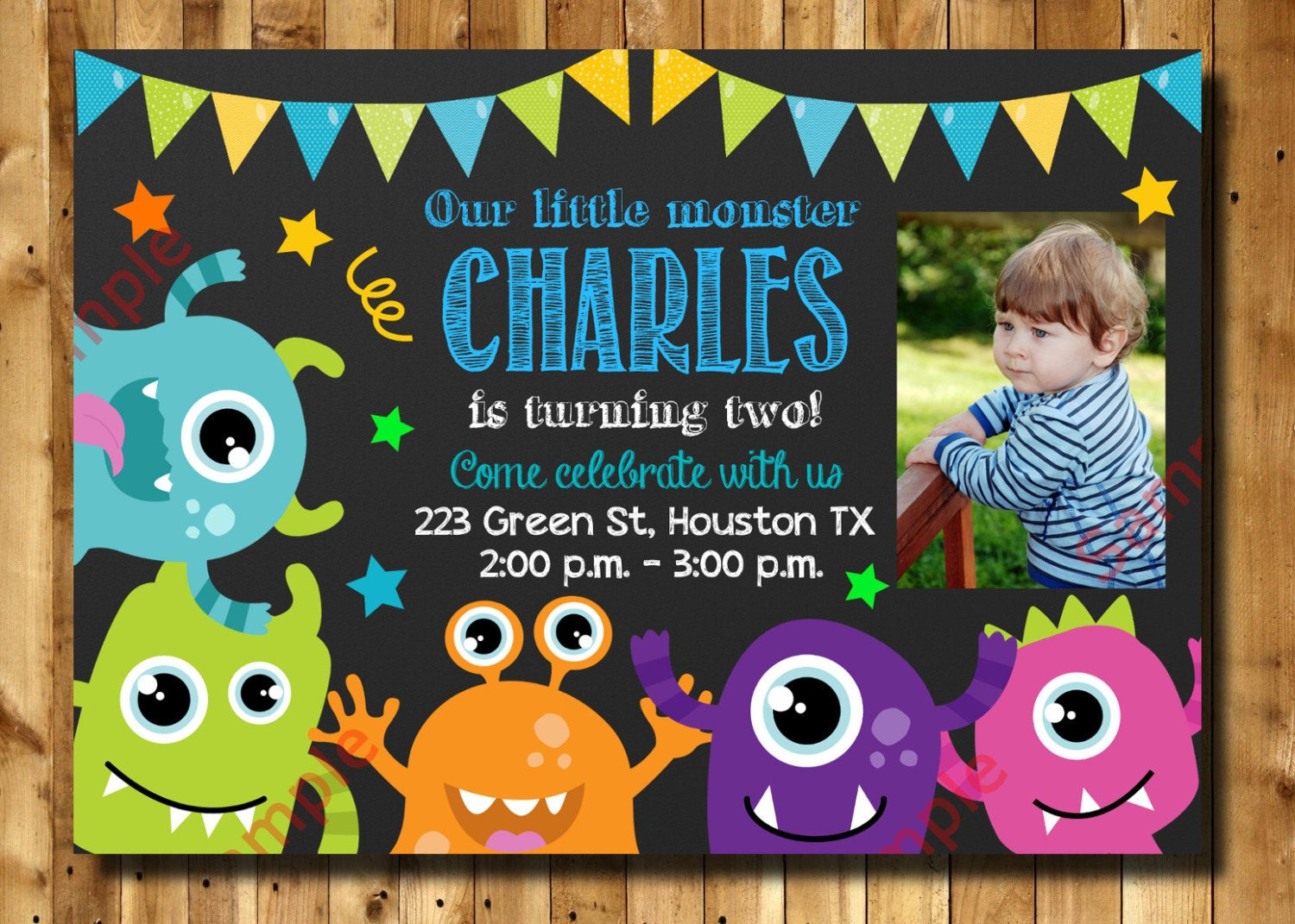 Monster Birthday Invitations
 Monster Birthday Invitation 1st 2nd 3rd Any Age Birthday