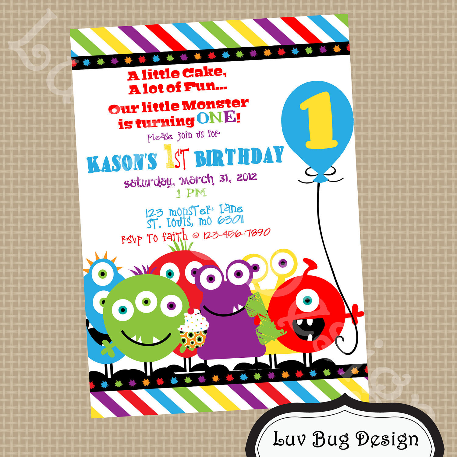 Monster Birthday Invitations
 Monster Invitation Printable Birthday party invite by