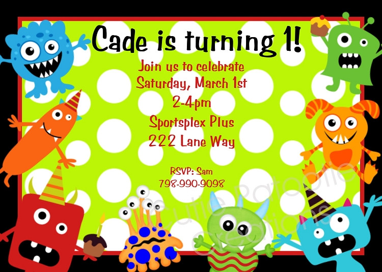 Monster Birthday Invitations
 Monster Birthday Invitations Printable or Printed