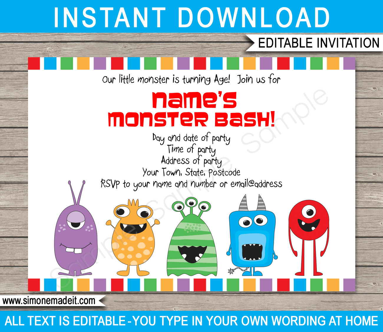 Monster Birthday Invitations
 Monster Party Invitations Template