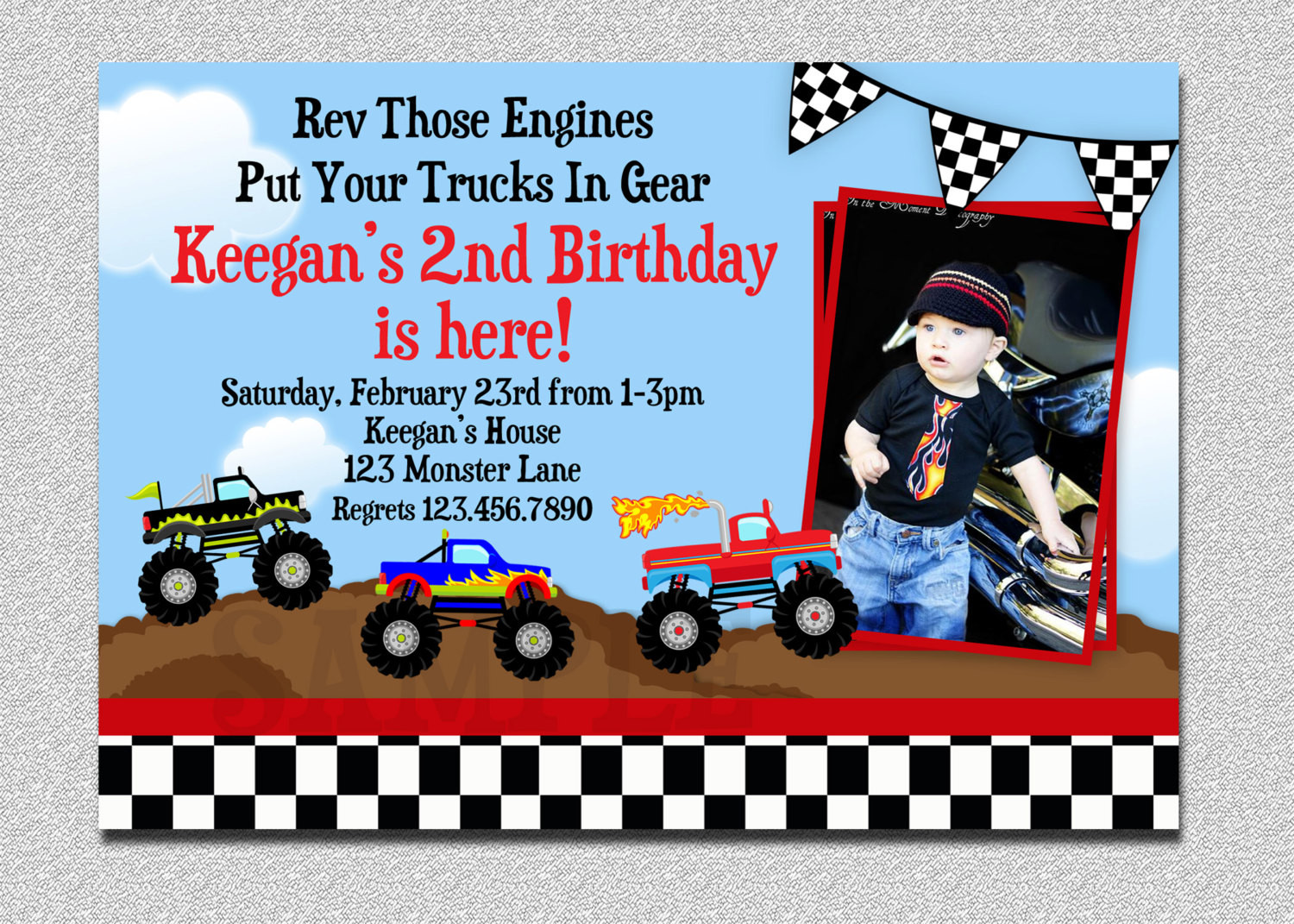 Monster Truck Birthday Party Invitations
 Monster Truck Birthday Invitation Truck Birthday Party