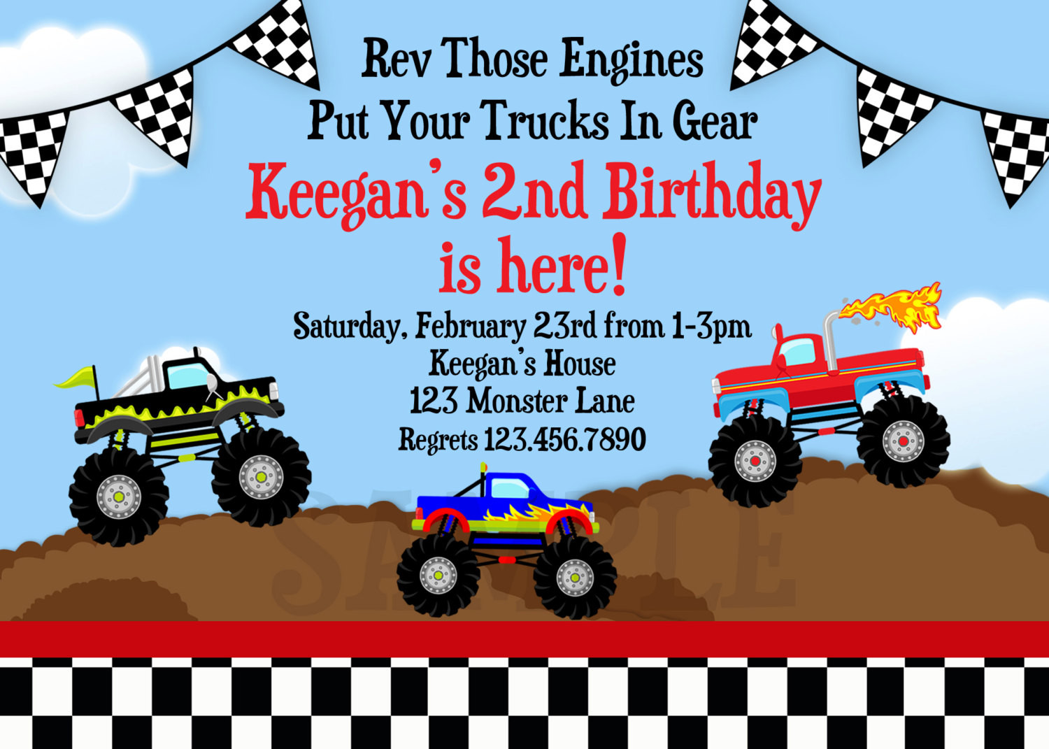 Monster Truck Birthday Party Invitations
 Monster Truck Birthday Invitation Truck by TheTrendyButterfly