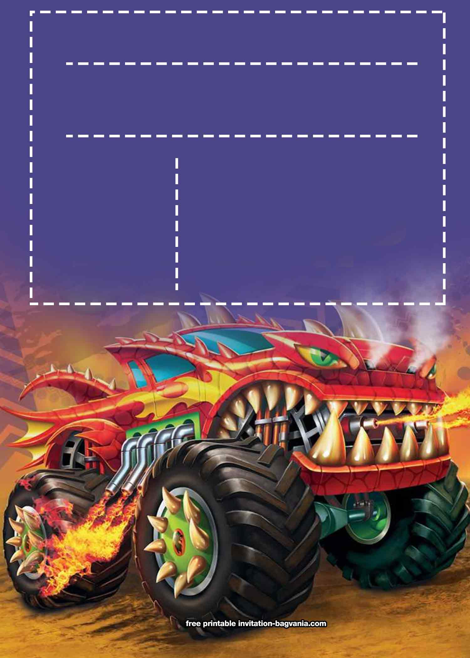 Monster Truck Birthday Party Invitations
 FREE Printable Monster Truck Birthday Invitation Templates