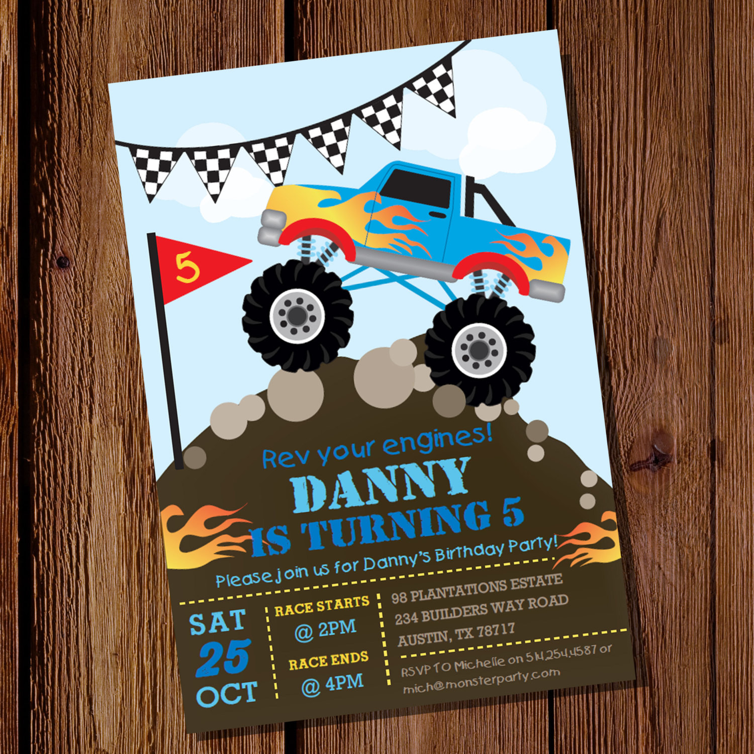 Monster Truck Birthday Party Invitations
 Monster Truck Invitation Monster Truck Birthday Invitation