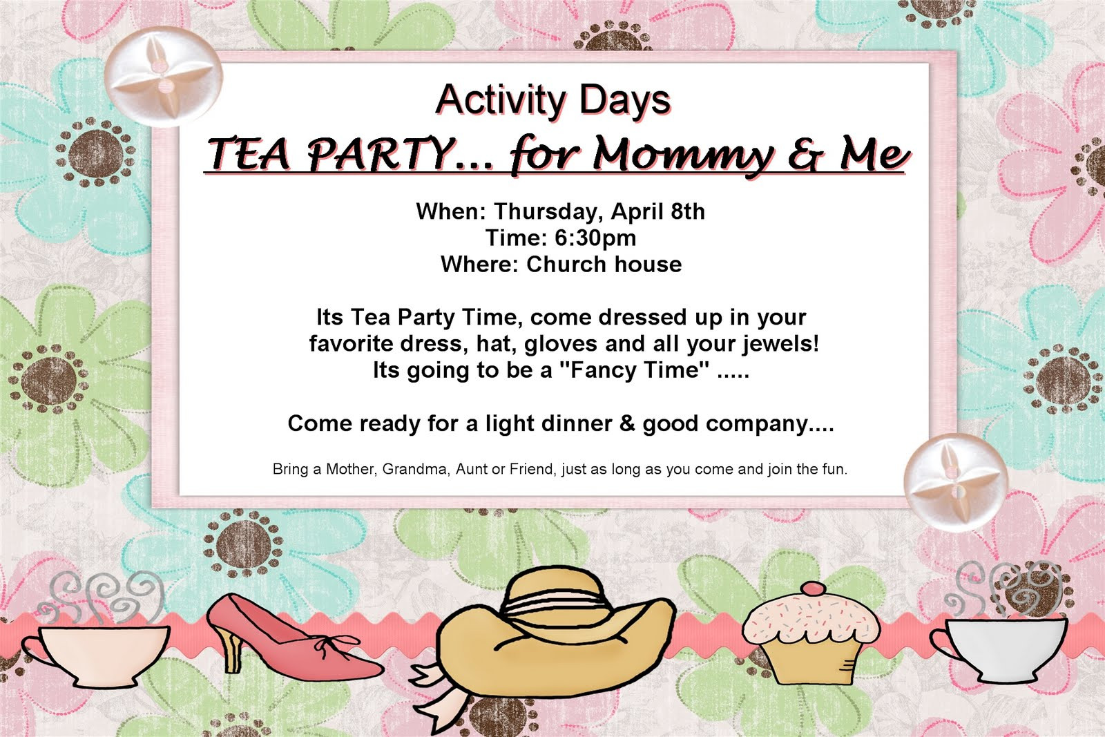 Mother Daughter Tea Party Ideas Church
 LDS Activity Day Ideas Its a Tea Party Mommy and Me