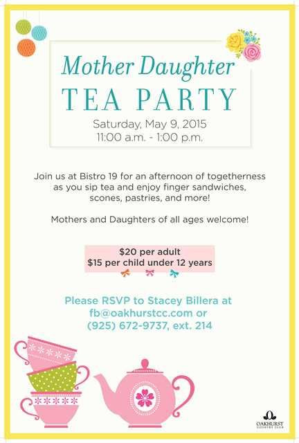 Mother Daughter Tea Party Ideas Church
 Mother Daughter Tea Party poster flyer template at