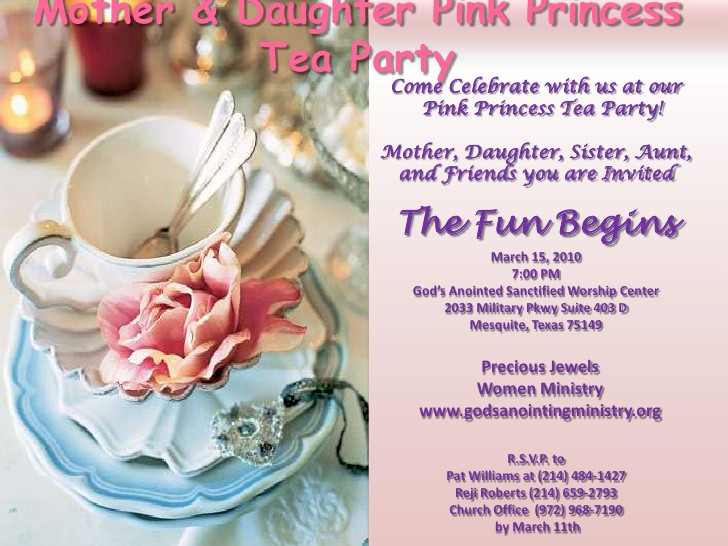 Mother Daughter Tea Party Ideas Church
 Mother & Daughter Pink Princess Tea Party