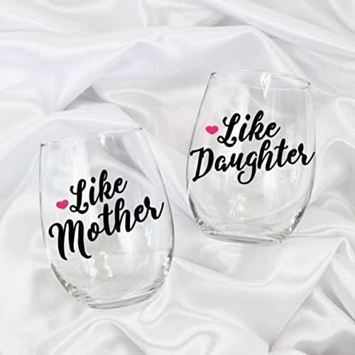 Mother Day Gift Ideas From Daughter
 Amazon Like mother like daughter wine glasses Mothers