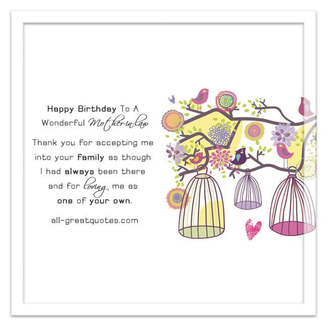 Mother In Law Birthday Quotes
 Happy Birthday To A Wonderful Mother in law