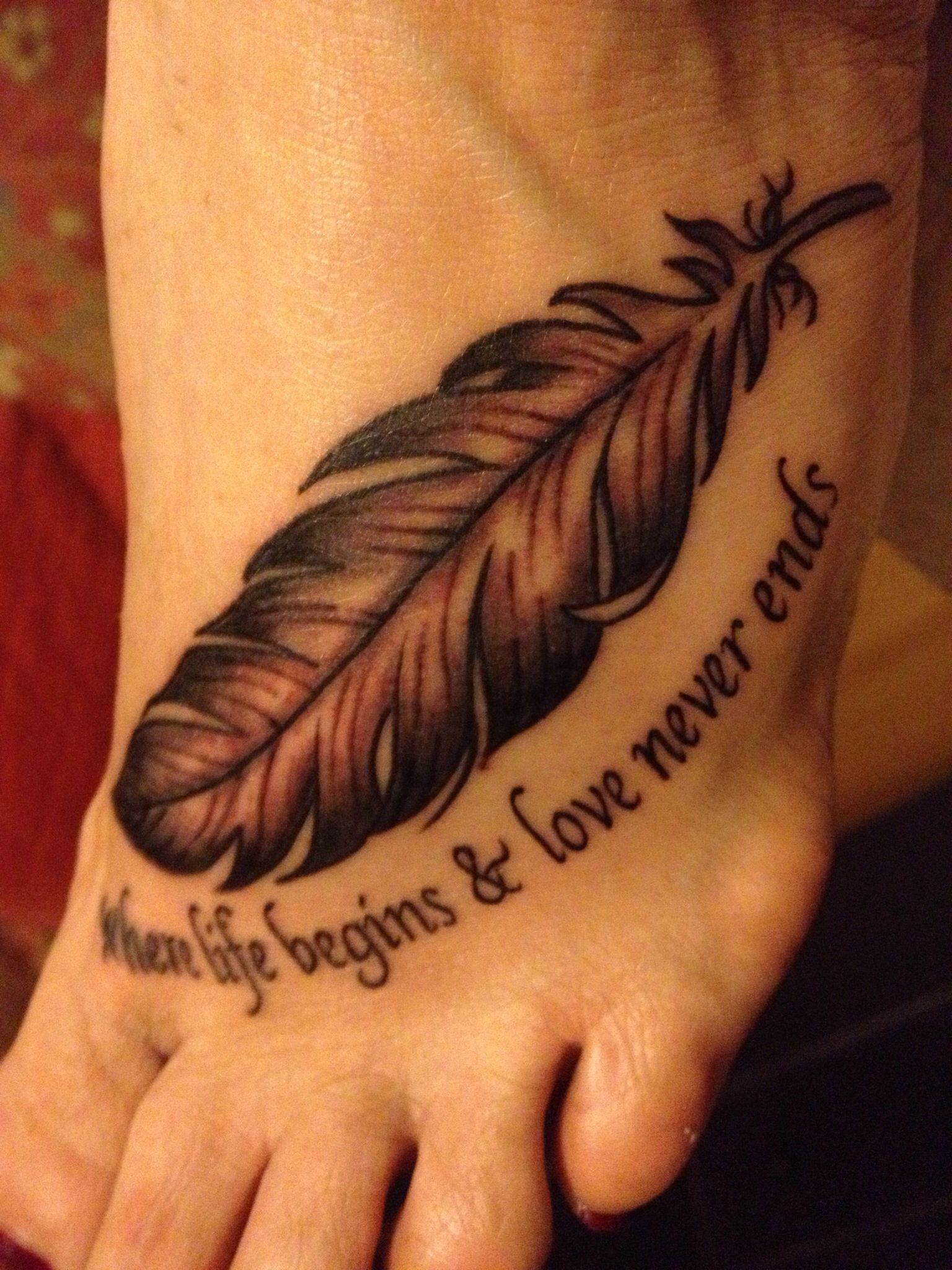 Mother Son Tattoo Quotes
 Mother daughter & son tattoo "Where life begins & love