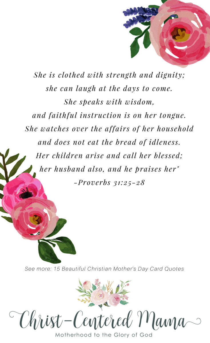 Motherhood Bible Quotes
 Beautiful Christian Mother s Day Card Scripture Bible