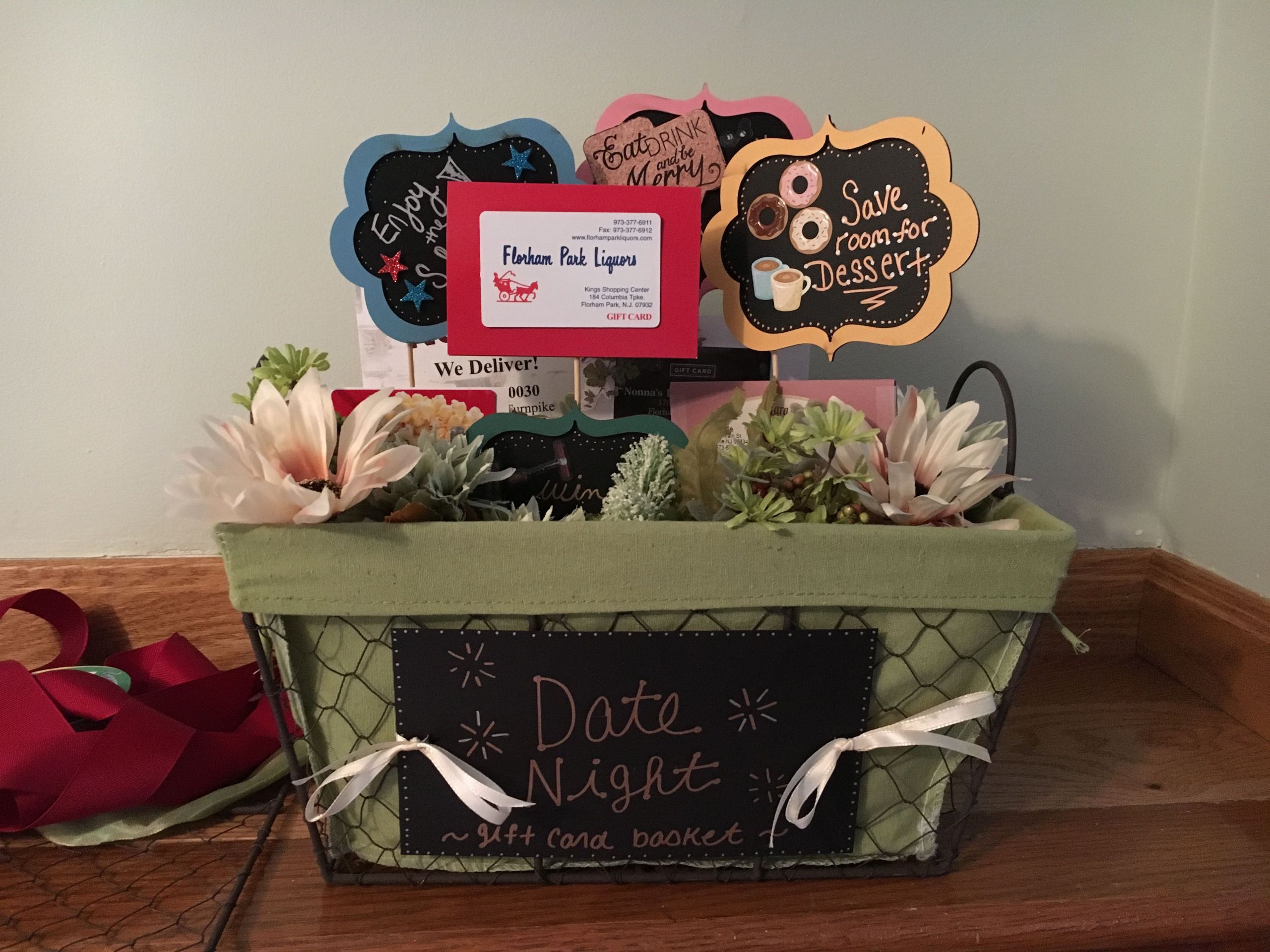 Movie Gift Card Basket Ideas
 Tricky tray basket Cute idea for a date night with dinner