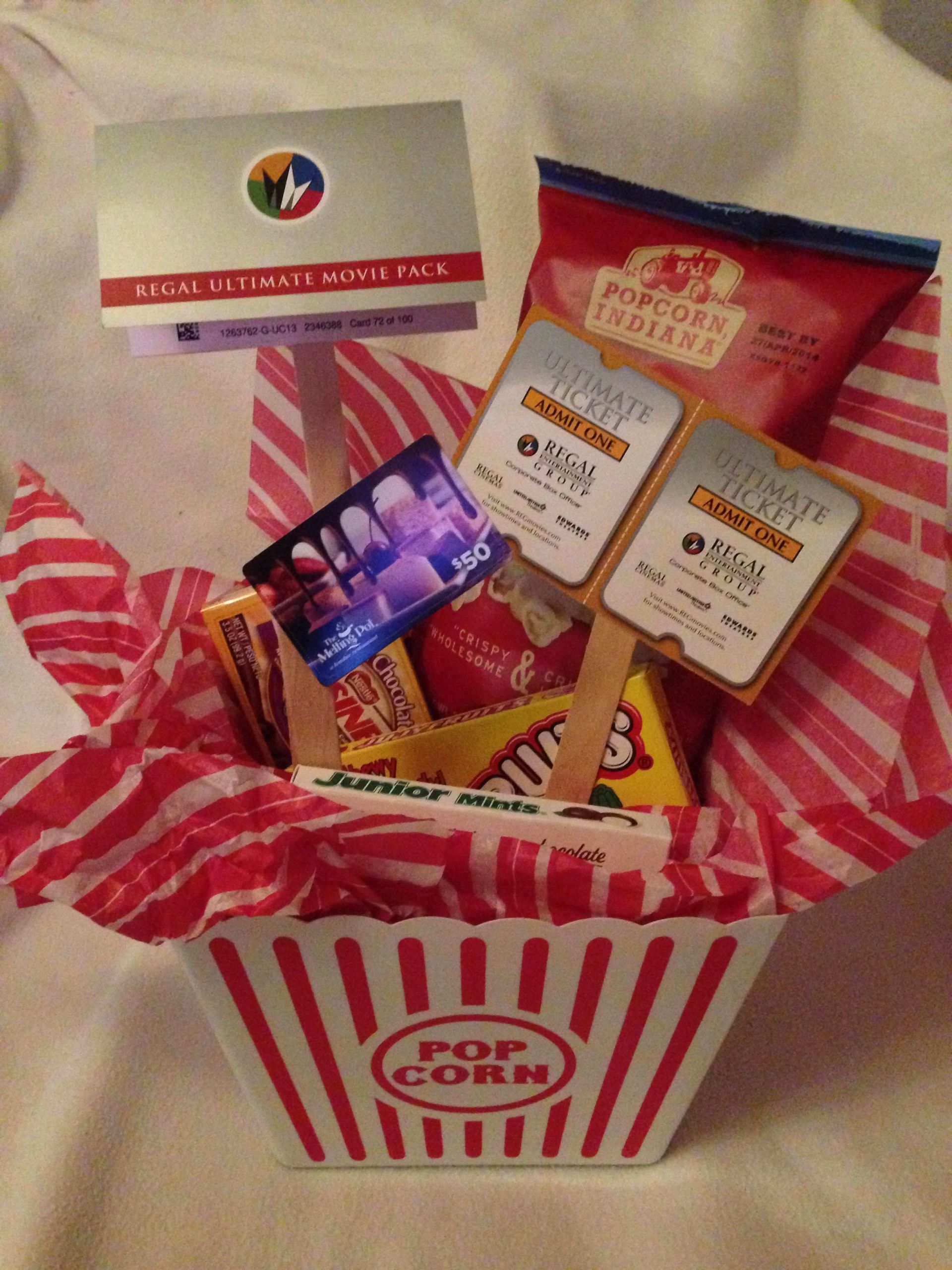 Movie Gift Card Basket Ideas
 Dinner & a movie Gift Movie theater snacks bag of