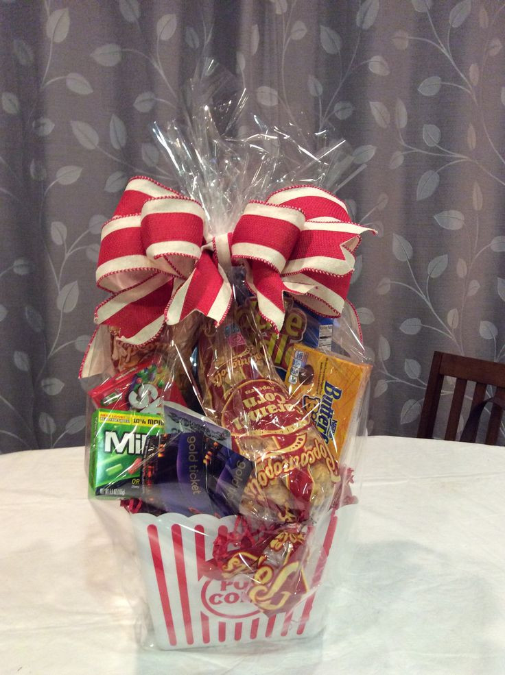 Movie Gift Card Basket Ideas
 Dinner and a movie basket with 2 movie tickets and t