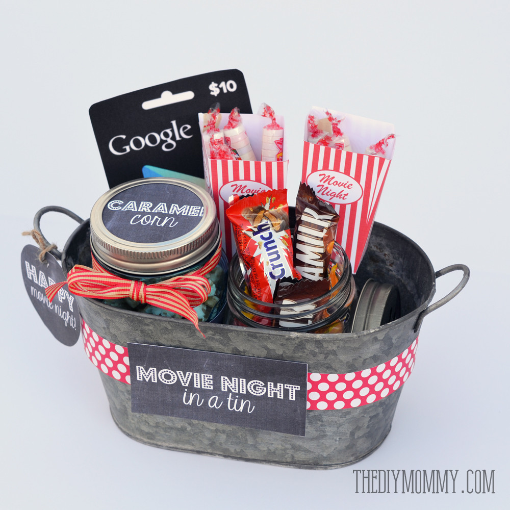 Movie Themed Gift Basket Ideas
 A Gift In a Tin Movie Night in a Tin