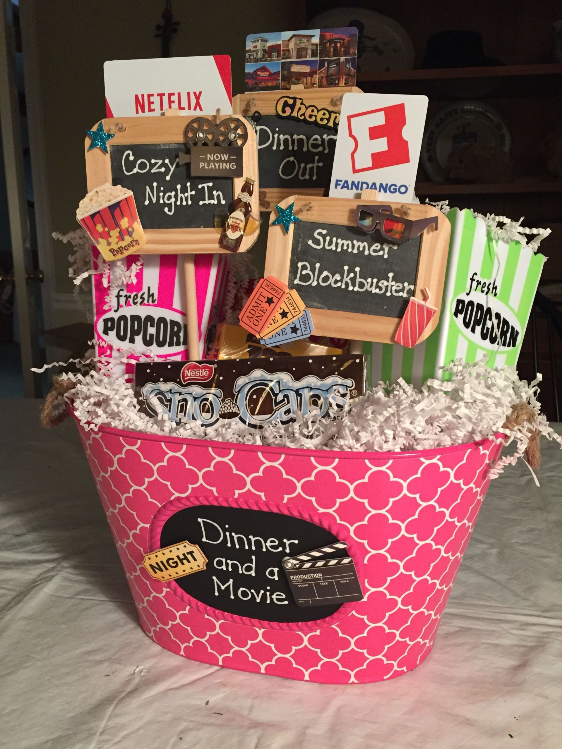 Movie Themed Gift Basket Ideas
 Dinner and a Movie