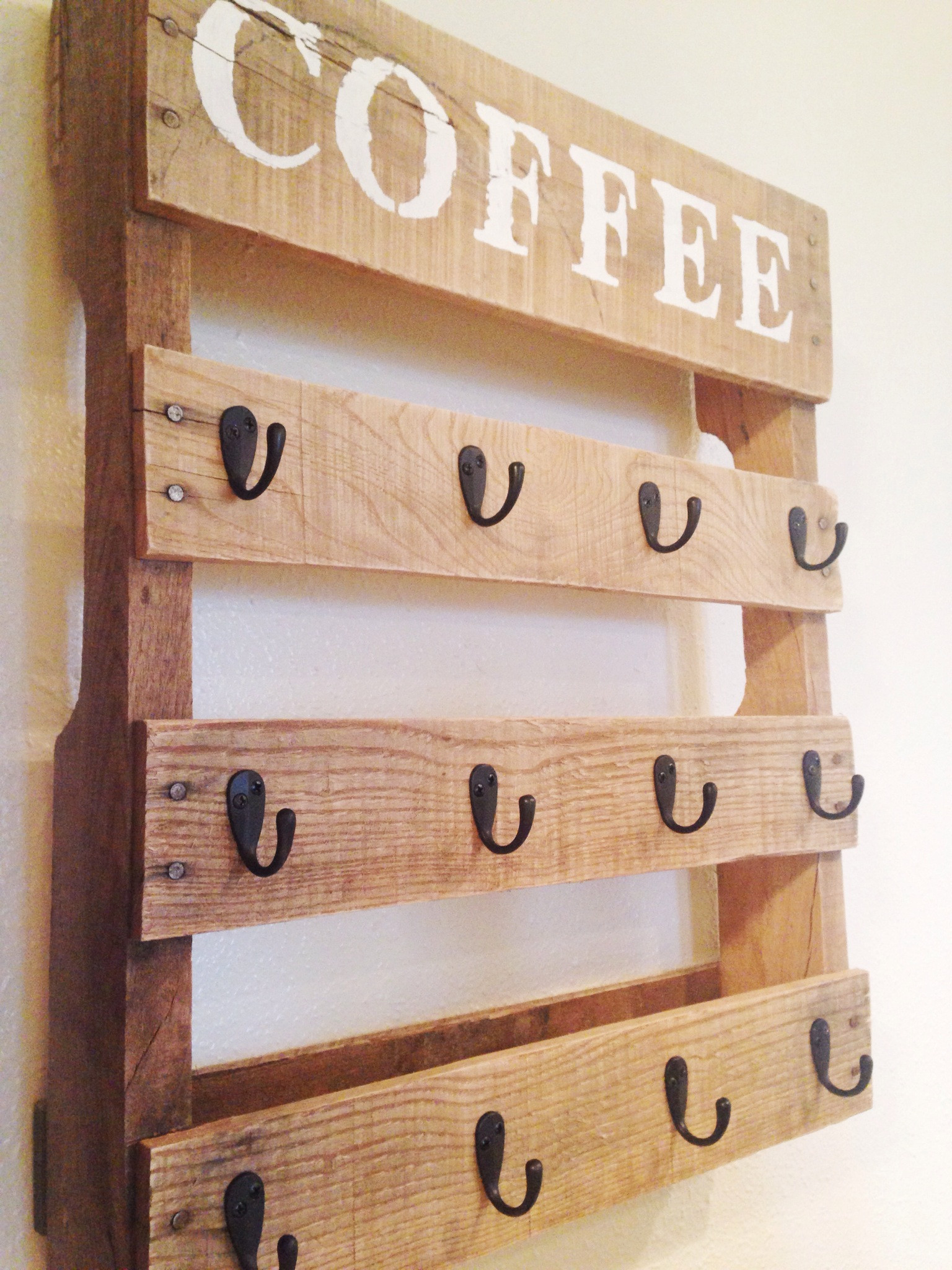 Mug Rack DIY
 coffee cup rack