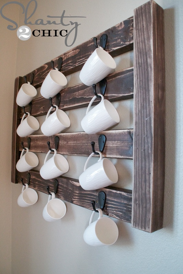 Mug Rack DIY
 Coffee Cup Display