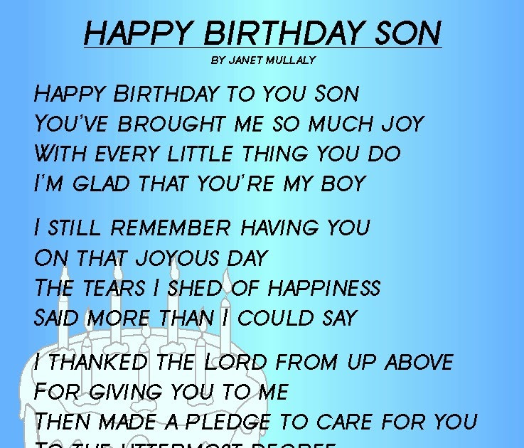 My Sons Birthday Quotes
 Happy birthday son Poems