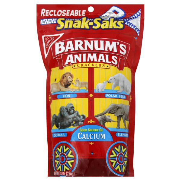 Nabisco Snack Crackers
 Nabisco Barnum s Animals Snak Saks Crackers 8 oz 226 g