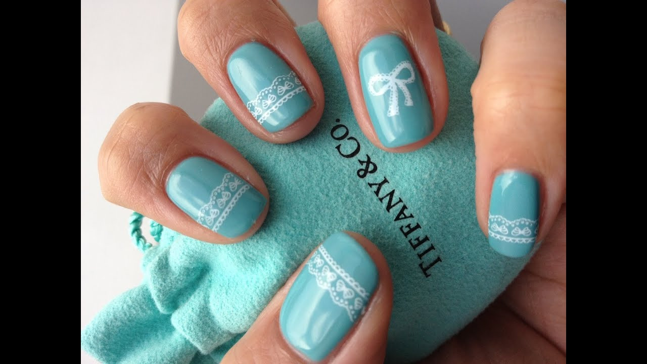 Nail Art &amp; Co
 Tiffany & Co inspired nail art design with stamping