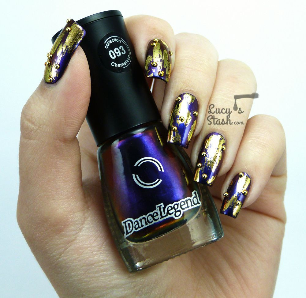Nail Art &amp; Co
 Duochrome & Gold Patching Nail Art Lucy s Stash