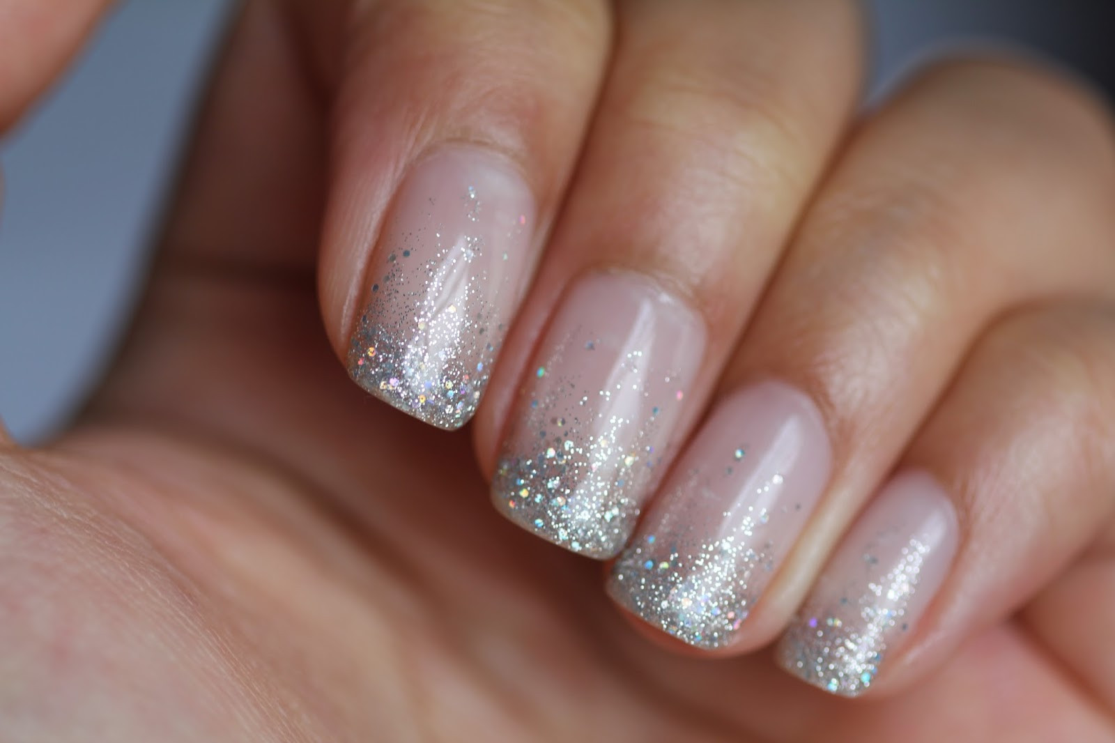 Nails With Glitter
 DSK Steph Cindy s Nails Glitter Waterfall Shellac Nails