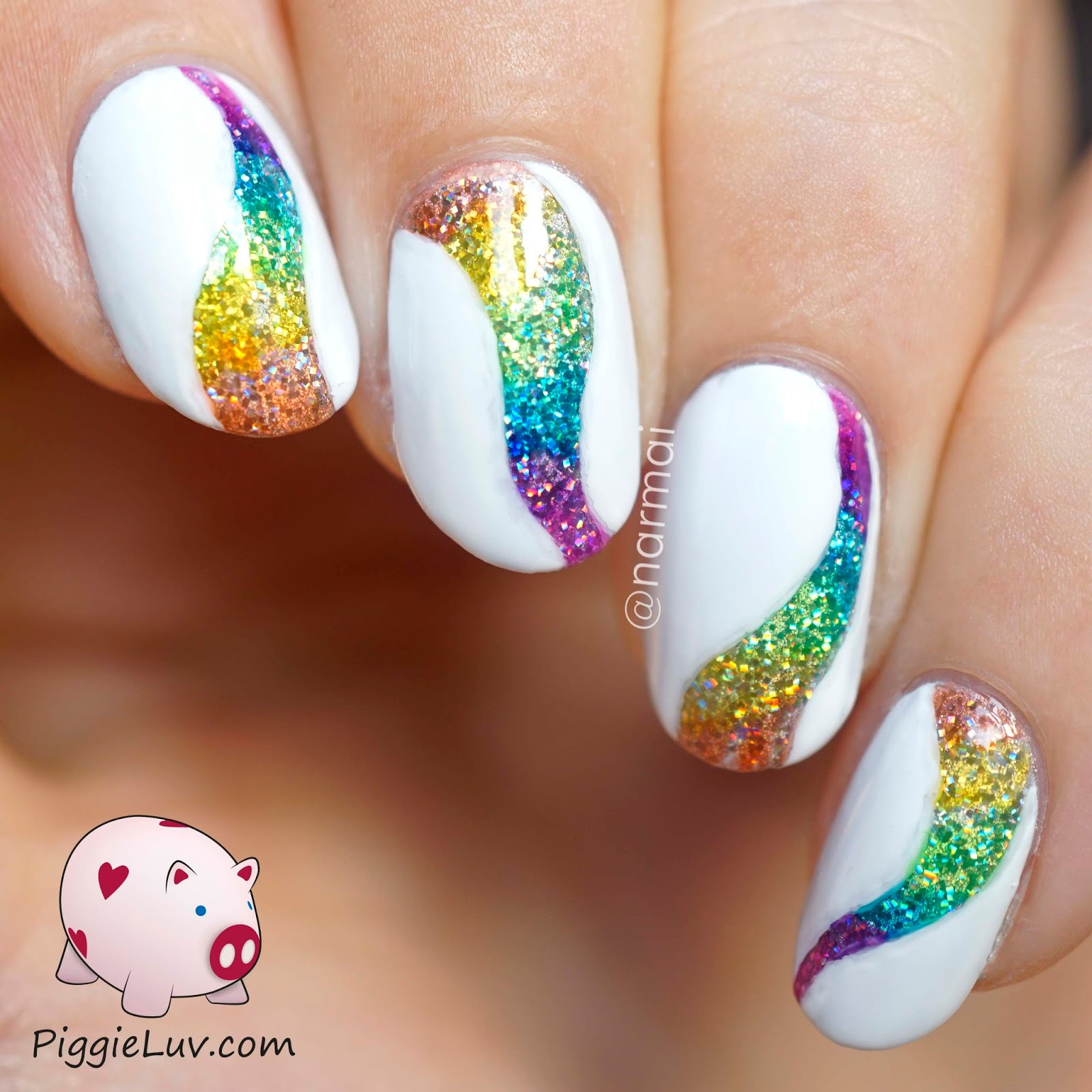 Nails With Glitter
 white tip nail designs with glitter