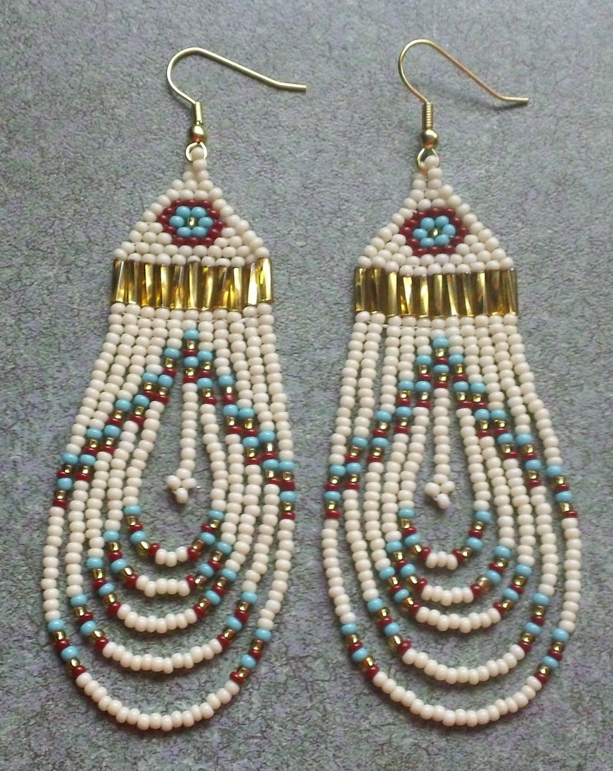 Native American Earrings
 Native American Rounded Fringe Earrings
