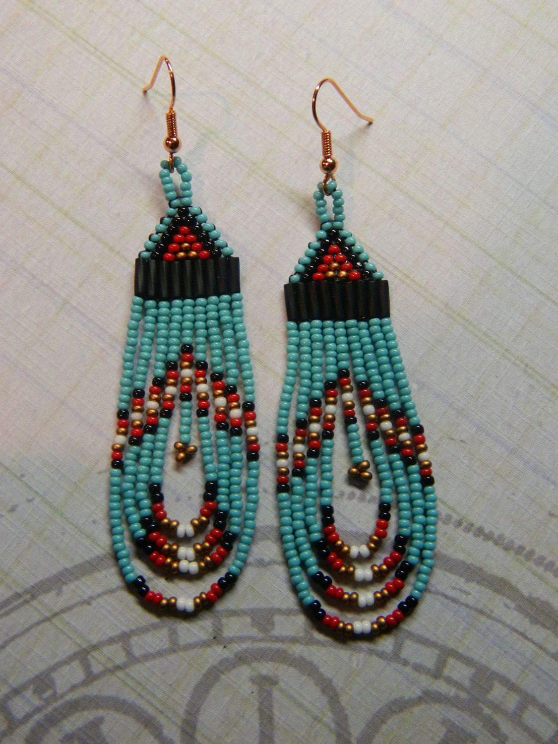 Native American Earrings
 Native American Beaded Earrings Beautiful Handcrafted Loops